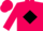 Hot pink, black diamond frame emblem , black 'huitron'