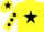 Yellow, Black star, Yellow Sleeves, Black diamonds, Yellow cap, Black star