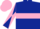 Dark blue, pink hoop, diabolo on sleeves, pink cap