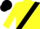 Yellow, black sash, yellow sleeves, black cap