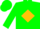Green, green shamrock on gold diamond
