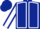 Dark Blue, White seams, White sleeves, Dark Blue seams and cap