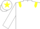 White, yellow epaulettes, yellow star on cap