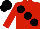 Red, large Black spots, Black cap