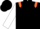 Black, orange epaulets, white sleeves