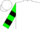White, green & black 'g', green & black bars on sleeves