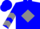Blue, blue 'tc' on gray diamond, gray chevrons on sleeves