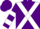 Purple, white cross sashes, white bars on sleeves