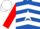 Royal blue, white star hoop, white chevrons on red sleeves, white cap