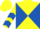 Yellow and royal blue diabolo, chevrons on sleeves, yellow cap