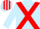 Light blue, red cross sashes, striped cap