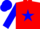 Red, blue star, sleeves and cap