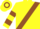 Yellow, Brown sash, hooped sleeves and cap