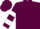 Maroon, 'w' in circle frame , white hoops on sleeves