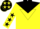 yellow, black yoke and inverted triangle, black stars on sleeves and cap