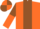 Orange, brown stripe, brown and orange halved sleeves, orange and brown quartered cap