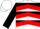 White, red 'drc', black hoops, red chevrons and black cuffs on sleeves