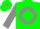 Forest green, forest green 'h' on grey ball, forest green diamond stripe on grey sleeves