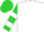 White, lime sleeves, white hoop, lime cap