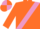 Orange, mauve sash, quartered cap