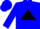 Blue, black 'bth' on teal triangle