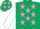 Dark Green, Mauve stars, White sleeves, Dark Blue cap, Mauve stars
