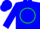 Blue, green circle, blue 'h'