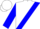 White, blue cross sash, horse emblem, 'royal dream ranch llc'  blue sleeves, white cuffs