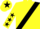 YELLOW, BLACK sash, YELLOW sleeves, BLACK stars and star on cap