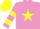 mauve, yellow star, hooped sleeves, purple star on yellow cap