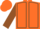 orange, brown seams on sleeves