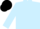 Light blue, black 'v', tan and black band on light blue sleeves, black cap
