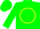 Forest green, black 's' in yellow circle, forest green sleeves, forest green cap