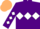 PURPLE, WHITE triple diamond, diamonds on sleeves, BEIGE cap