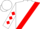 White, red striped sash, red diamonds on sleeves