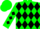 Green, black diamonds, white 'ferrell', black diamonds on sleeves