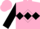 Pink, black diamond hoop, black diamond band and cuffs on sleeves