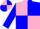 Pink and blue triangular thirds, pink and blue quartered sleeves