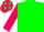 Green, hot pink '$ and three bars ranch', green stars on hot pink sleeves