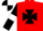 red, black maltese cross, black sleeves, white armlets, black and white quartered cap