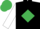 Black, Emerald Green diamond, White sleeves, Emerald Green cap