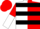 White and red halves, black hoops, black hoops on red and white halved sleeves, red cap