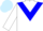 White body, blue chevron, white arms, light blue cap