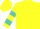 Bright yellow, turquoise hoops on slvs