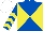ROYAL BLUE & YELLOW DIABOLO, yellow chevrons on sleeves, white cap