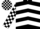 BLACK & WHITE CHEVRONS, check sleeves & cap