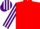 Red, purple and white striped sleeves and cap