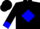 Black, blue diamond frame, blue diamond and cuffs