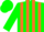 Green, white and orange stripes, green cap