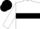 White, Red and Black hoop, White sleeves, Black cap